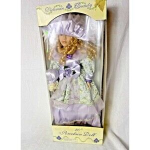 Victorian Beauty 20” Porcelain Doll – Lavender Dress – Original Box